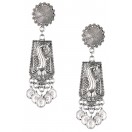 Peacock Silver Oxidized Earrings Jhumka Jhumki Bali Imitation Indian Bollywood Ethnic Wedding Jewelry H14